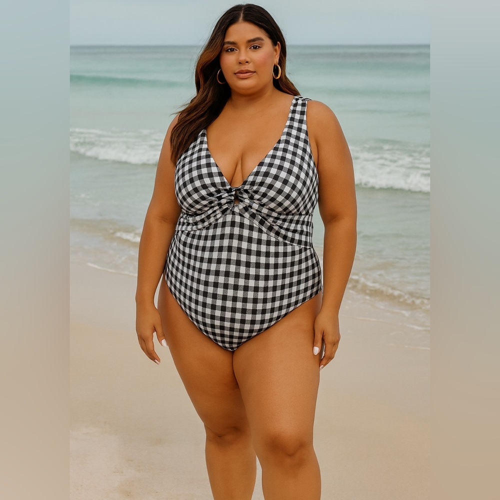 Adore Me Gingham One Piece Swimsuit Plus size 4X NWT